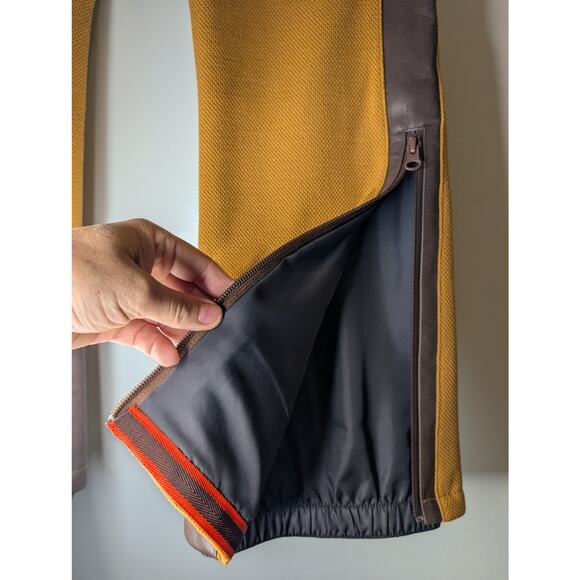 ALPS & METERS Women's Twenties Trouser Ski Pants Size 4 Mustard Brown Luxury - Picture 8 of 11